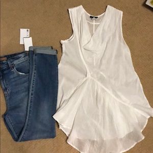 Anthropologie white sheer top